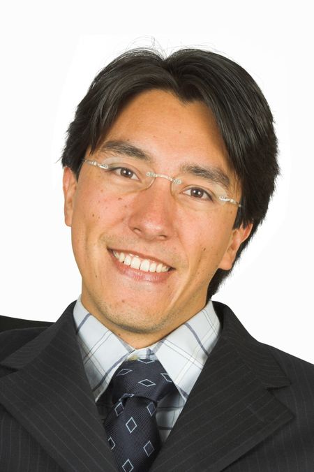 business man smiling with glasses