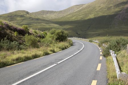 Open Road alongside Lough Killary Fjord Lake; Leenane, Connemara; Galway; Ireland