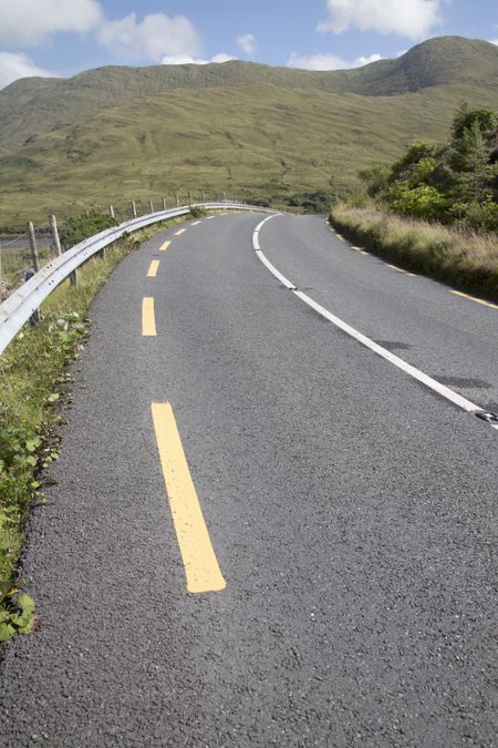Open Road alongside Lough Killary Fjord Lake; Leenane, Connemara; Galway; Ireland