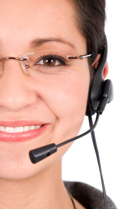 customer support girl over a white background