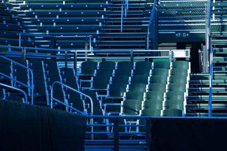 Inside a tennis stadium early in the morning