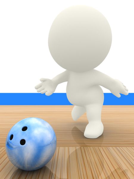 3D person playing at a bowling green