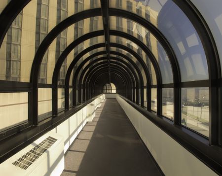 Sky bridge between two buildings