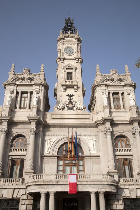 Facade of City Hall; Valencia; Spain
