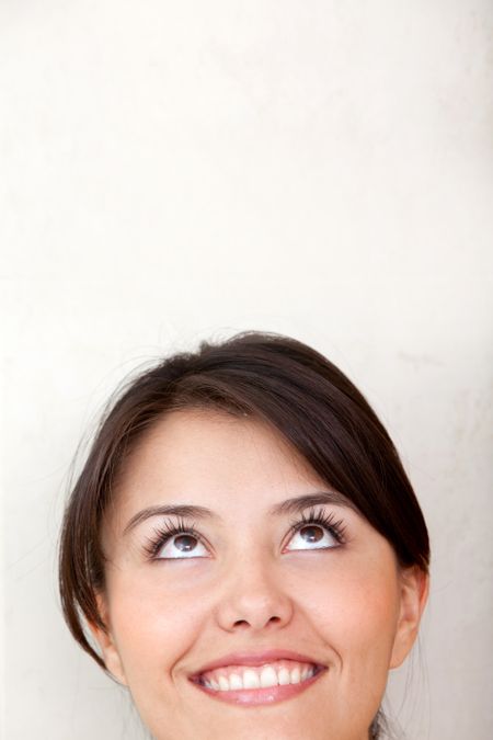 Portrait of a gorgeous pensive woman - beauty concepts