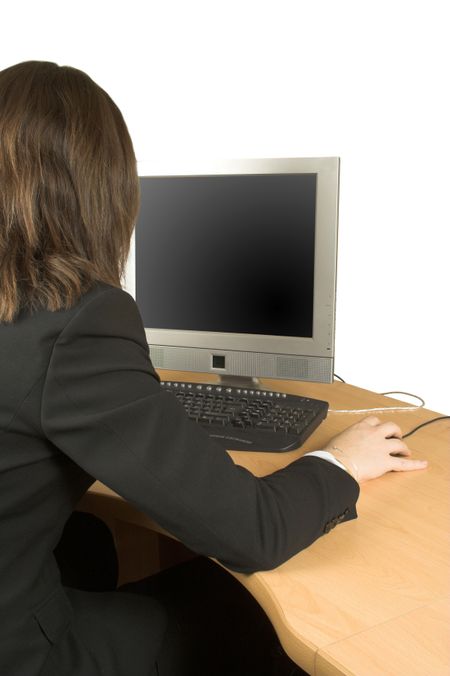 business woman working in her home pc