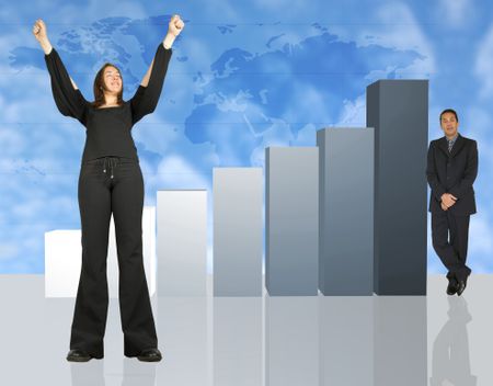 business-woman-man-column-chart-529171 business woman and man with column chart