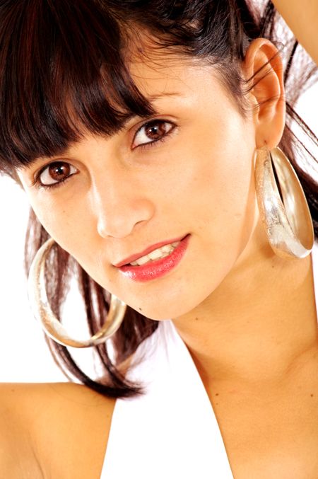 fashion woman portrait over a white background