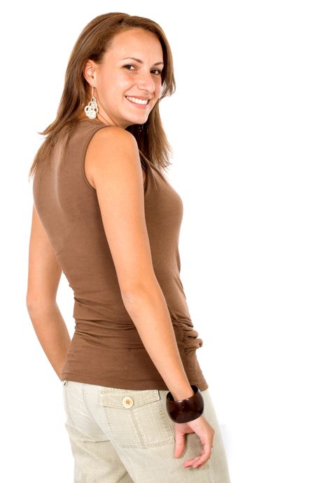 casual-woman-portrait-white-background-5437591 Casual woman portrait over a white background