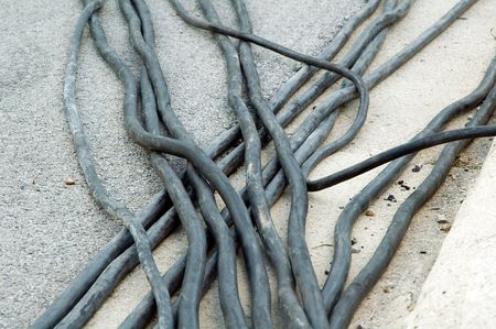 Service cables on concrete
