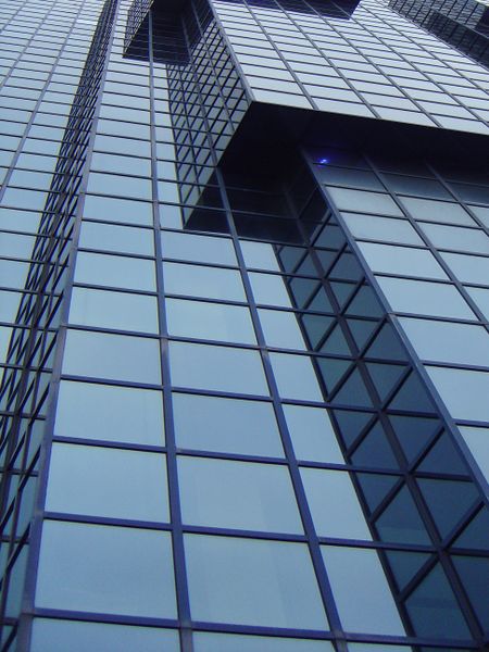 abstract corporate shot of a glass building