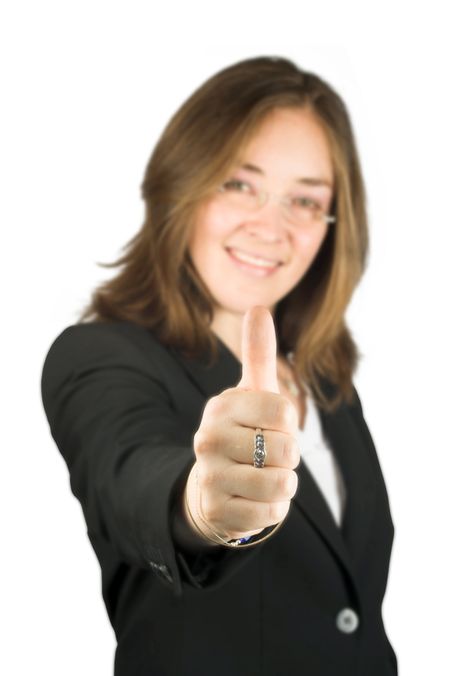 business thumb up - beautiful girl