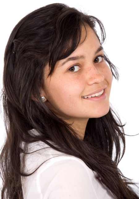 casual-woman-portrait-white-background-5478946 Casual woman portrait over a white background