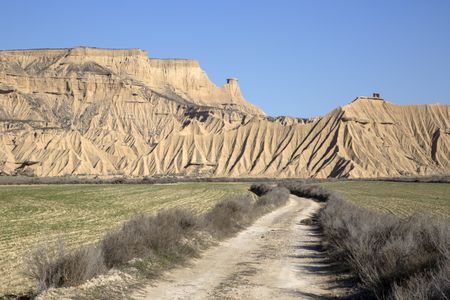 Track in Bardenas Reales Park; Navarre; Spain