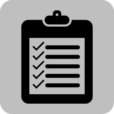 Vector Illustration of a To-do List icon in black with gray background
