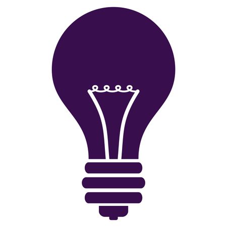 Large vector illustration light bulb icon in purple
