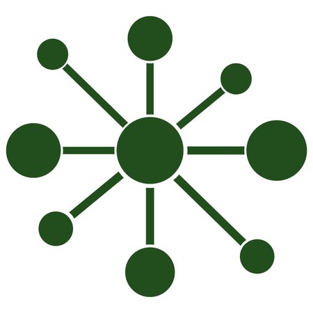 Vector illustration of large green molecular icon