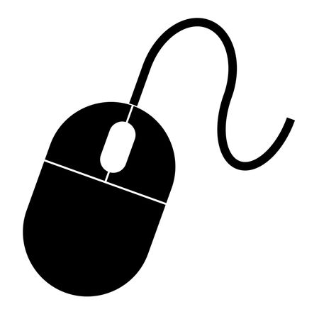 Vector illustration of large black computer mouse icon
