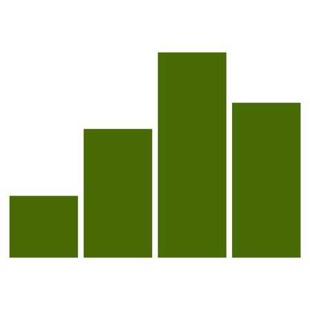 Vector illustration of bar chart icon in green 
