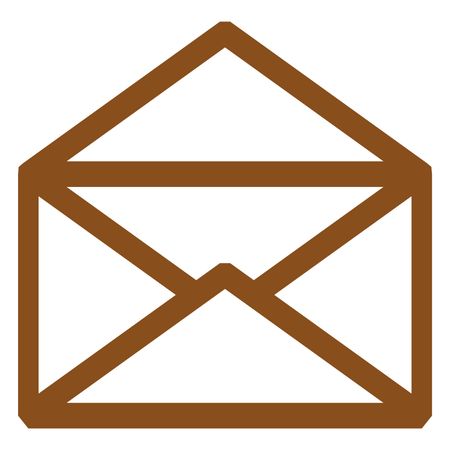Vector illustration of envelope icon in brown
