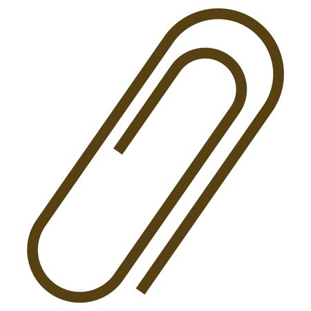 Large vector illustration of brown paper clip icon