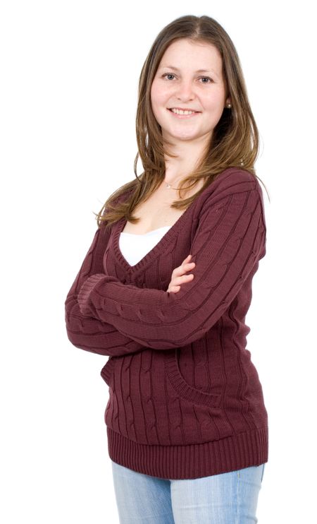 casual-woman-portrait-white-background-5591218 Casual woman portrait over a white background