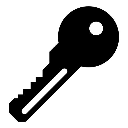 Vector illustration of large blcak key icon