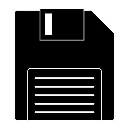 Vector illustraion of black floppy icon