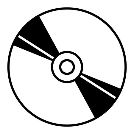 Vector illustration of large CD icon in black