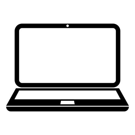 Vector illustration of large blcak laptop icon