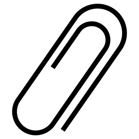 Large vector illustration of black paper clip icon 