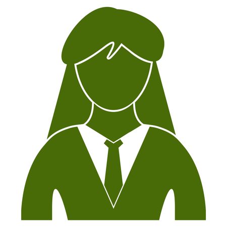 Vector Illustration with Green Lady Icon
