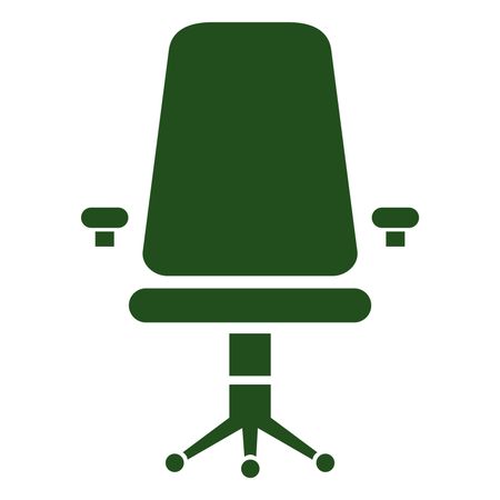 Vector Illustration with Green Chair Icon
