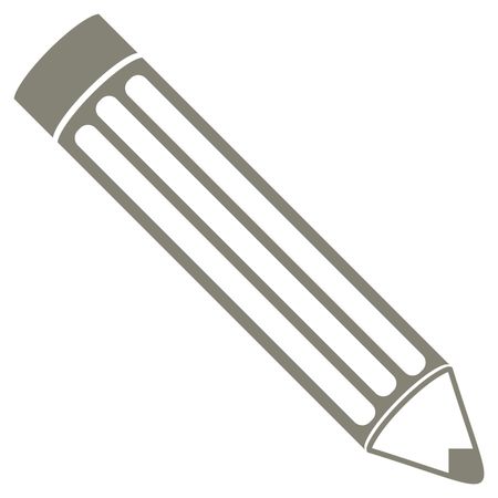 Vector Illustration with Gray Pencil Icon
