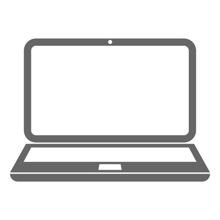Vector Illustration with Gray Laptop Icon
