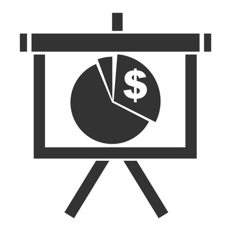 Vector Illustration with Black Dollar Chart Icon
