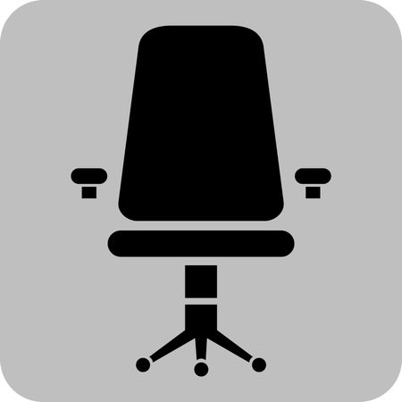 Vector Illustration with Chair Icon black in color
