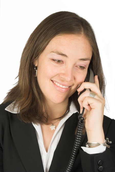 business woman smiling on the phone