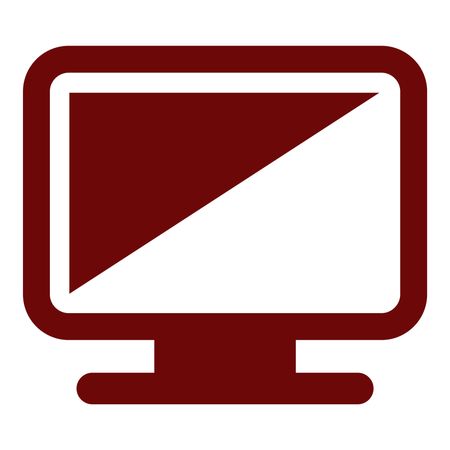 Vector Illustration with Maroon Monitor Icon
