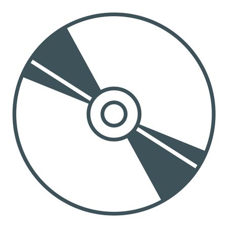 Vector Illustration icon of a CD IN gRAY cOLOR
