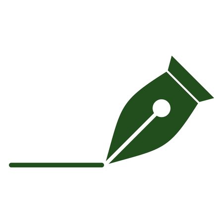 Vector Illustration with Green Pen Nip Icon
