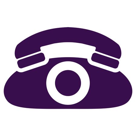 Vector Illustration with Violet Telephone Icon
