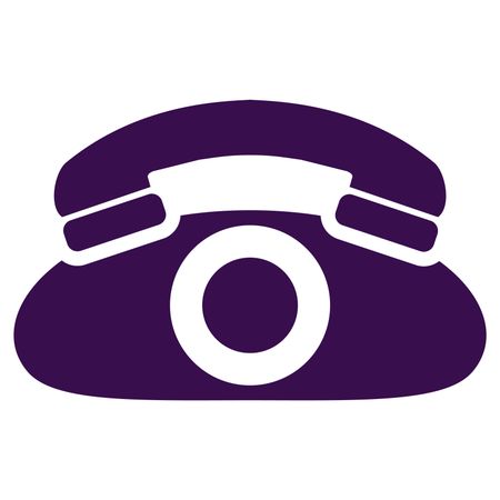 Vector Illustration with Violet Telephone Icon