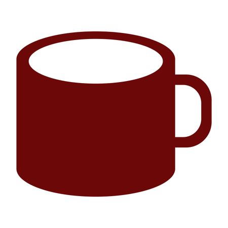 Vector Illustration with Maroon Mug Icon
