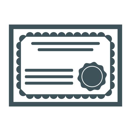 Vector Illustration with Gray Certificate Icon

