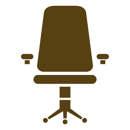 Vector Illustration with Brown Chair Icon
