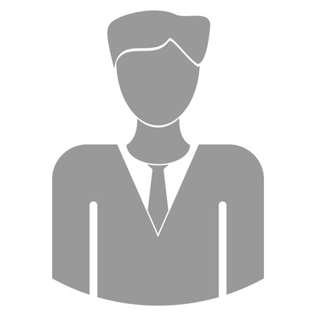 Vector Illustration with Gray Gentle Man Icon