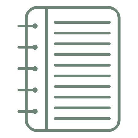 Vector Illustration with Gray Note Book Icon
