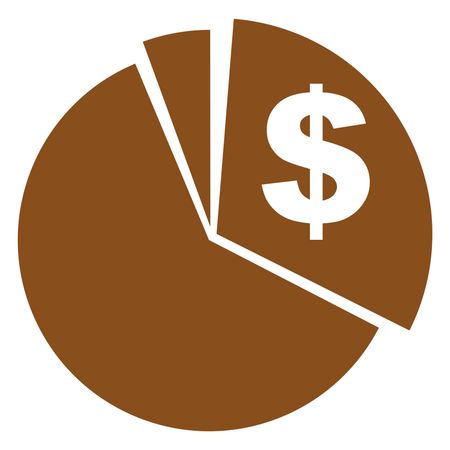 Vector Illustration with Brown Pie Chart Dollar Icon