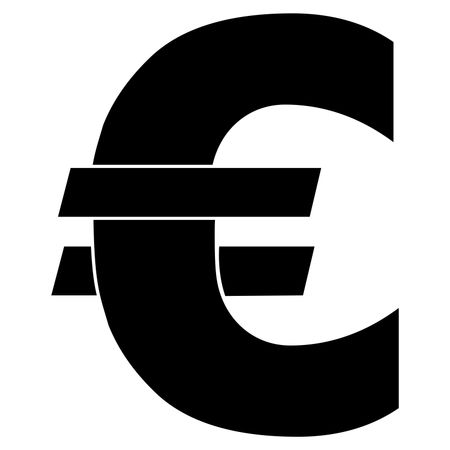 Vector illustration of black euro icon